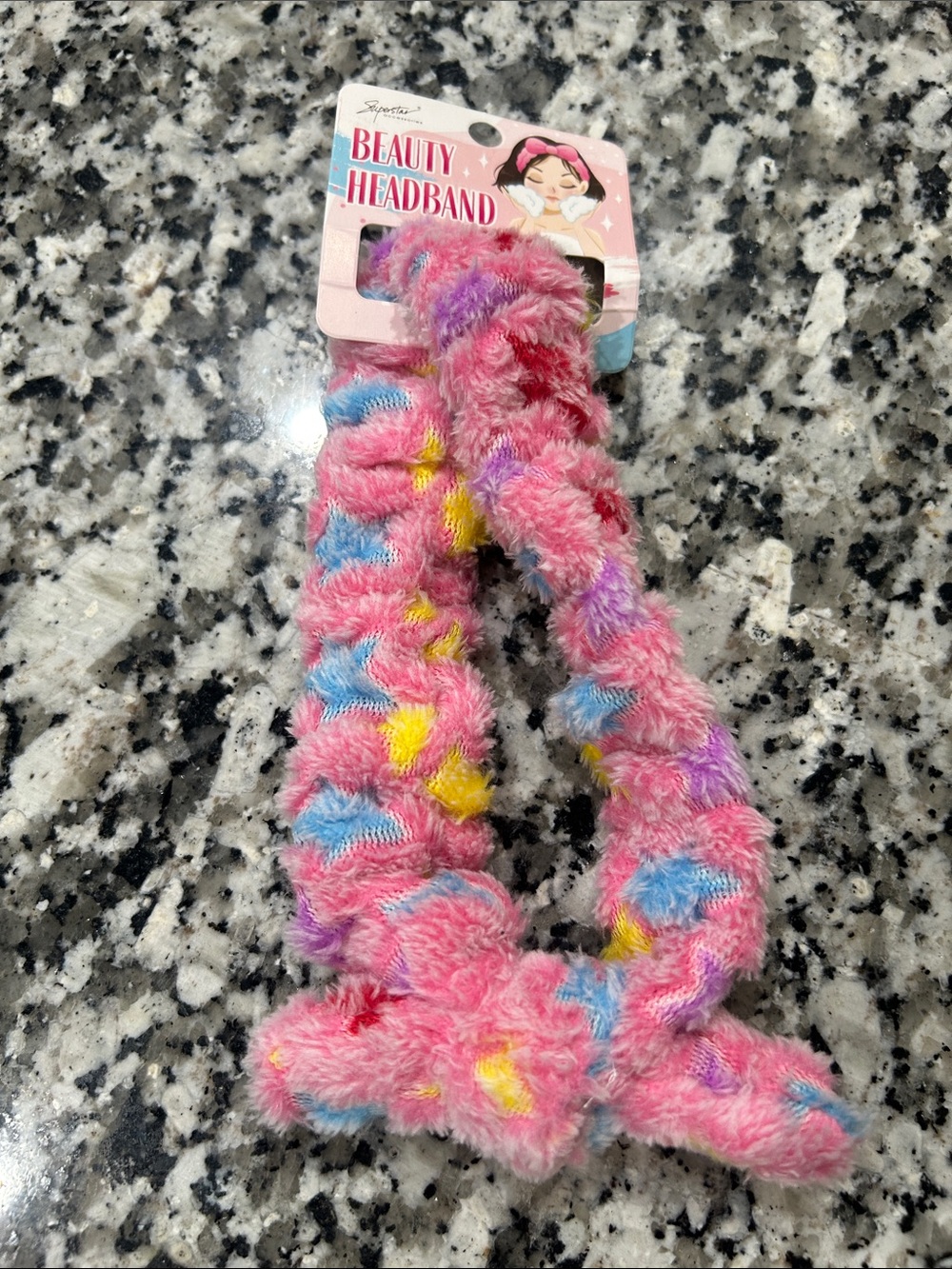 Plush Kids Hairband - Pink Multicolor Cozy Headwrap